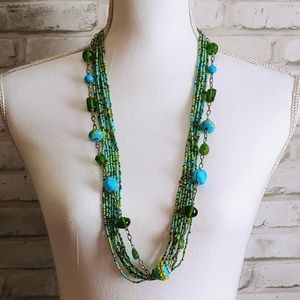 Multi Strand Necklace - Long Beaded Necklace